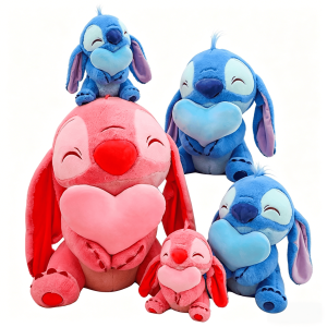 Blue and Pink Color-block Plush Toy with Large Ears